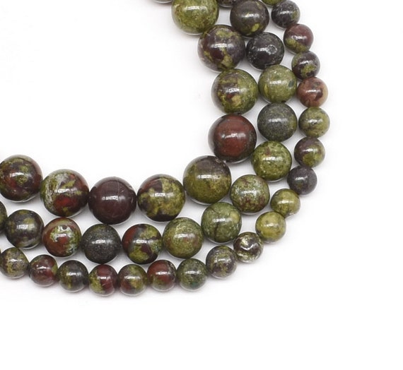 Perline Di Pietra Sanguigna: Quarzo Diaspro Eliotropio Naturale, 4-12 Mm, Filo Da 15,5" - Italia - Foto 11