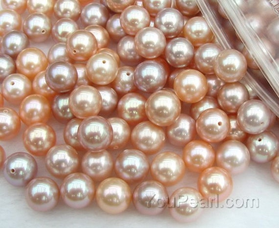 AA+ 8.5-9mm Round Pearl, Lavender Pink Mauve Round Loose Pearls