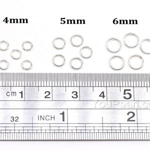 925 sterling silver open jump ring, 4mm 5mm 6mm open rings finding, 21 gauge silver ring connector, jump rings 10 pcs, FD-JRO