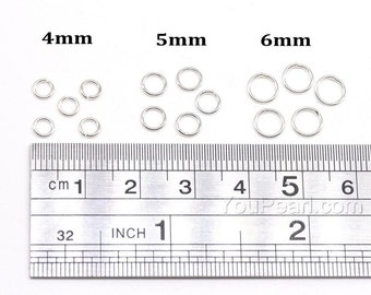 925 sterling silver open jump ring, 4mm 5mm 6mm open rings finding, 21 gauge silver ring connector, jump rings 10 pcs, FD-JRO