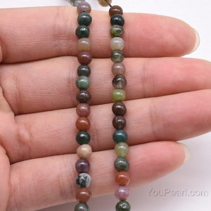 Indian agate beads, 4mm 6mm 8mm 10mm 12mm fancy jasper stone round beads, multi-color gemstone beads, gem strand jewelry beads, AGA20X0