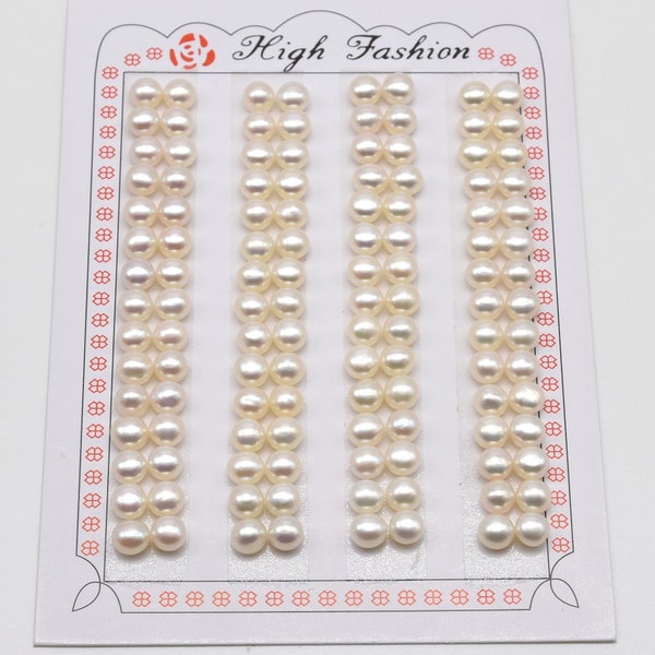 AA+ button pearls, 3-4mm 4-5mm 5-6mm button pearls, half drilled genuine pearl, real freshwater loose pearls, fine pearl bead supply FLB3060