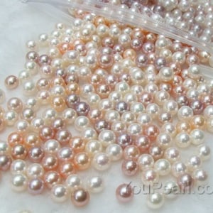 AA+ 7.5-8mm round pearls, quality white pink mauve lavender multicolor freshwater round loose pearls, half-drilled hole pearls, FLR7580-X