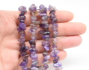 Amethyst chip beads, 3-5mm 5-7mm chip, natural gemstone, purple gem stone beads, loose Amethyst beads, 34 inches full strand, AMT40X0