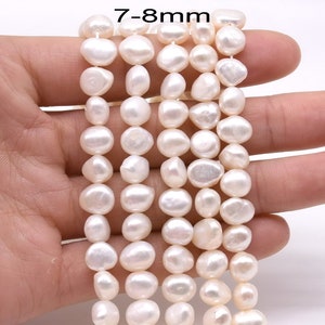 small nugget pearls, 3-4mm 4-5mm 5-6mm small pearls, 6-9mm center drilled pearls, white pearl natural freshwater pearls, fine pearl FN1X0-WS 7-8mm