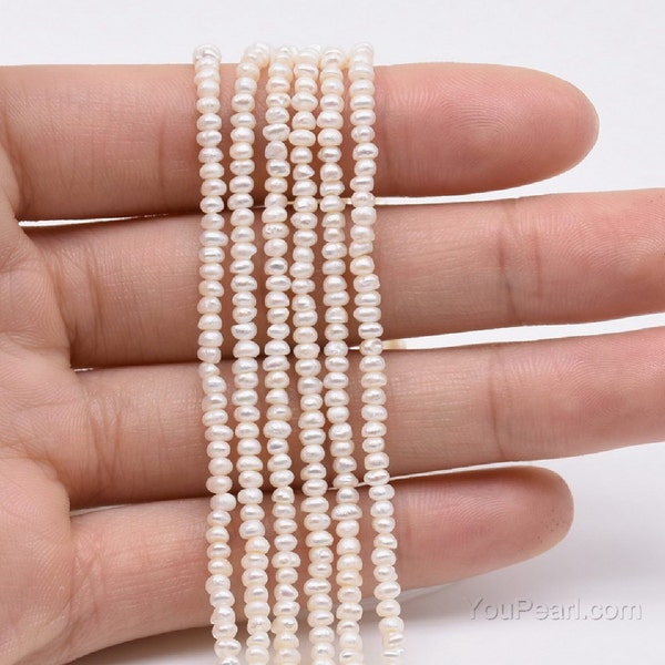 2.5-3mmm seed pearls, white small pearl bead, fresh water button pearl, genuine natural color tiny pearl bead supplies, FS430-WS