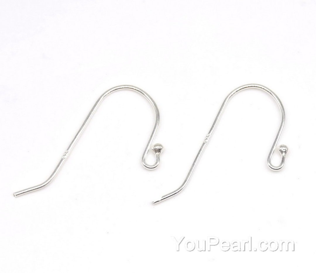 Sterling 925 Silver Shepherd Hooks, Earring Findings, French Ear Hooks  Wire, Plain Pearl Earrings Hook, Silver Ear Wires, 5 Pairs, EF1050 -   Canada