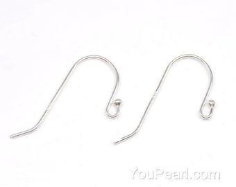 May include: Two silver earring hooks with a small ball at the end of each hook.
