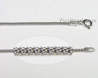 925 Sterling Silber Kette, Popcorn Kette, Sterling Silber Halskette, Popcorn Kette Halskette, Silberschmuck, 40, 40 cm, SC1050