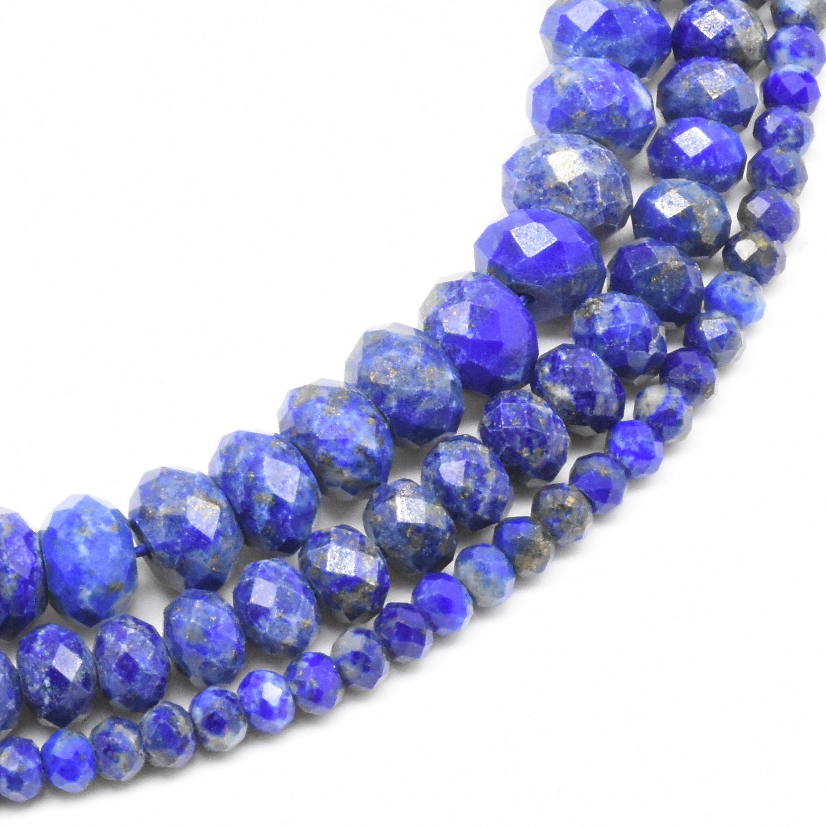 Natural Lapis rondelle Faceted 3-4mm 13Inch Strand One
