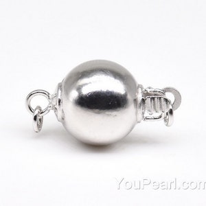 Round ball clasp, 925 sterling silver pearl closure, bracelet necklace clasp, silver jewelry connector, 6mm 8mm 10mm 12mm availabale CS109X