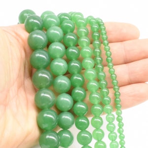 Aventurine beads, 3mm 4mm 6mm 8mm 10mm 12mm 14mm aventurine gemstone beads strand, grade A green round stone beads, AVT20X0