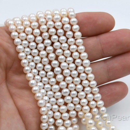 Freshwater Pearl A Grade White Off-round Beads Wholesale - Etsy