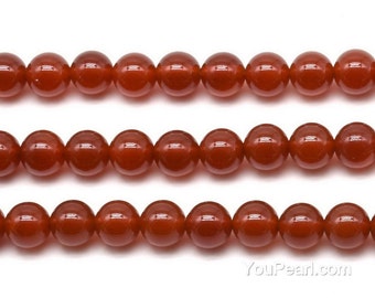 Karneolpärlor, släta runda röda agatpärlor, 3 mm 4 mm 6 mm 8 mm 10 mm 12 mm karneolsträng, naturlig lös ädelsten, CNL20X0
