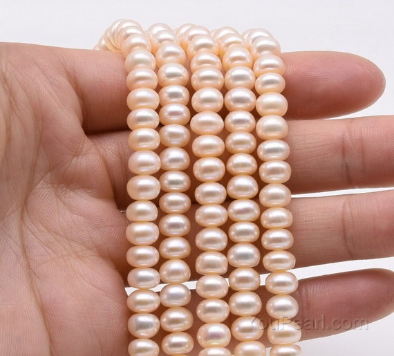 6 Strand Pearl Necklace Freshwater White Pearls 925 Sterling Clasp Han