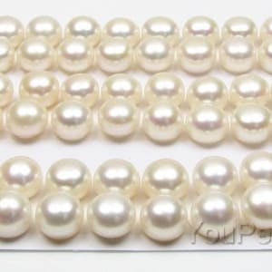 AA+ 8-9mm button pearls, luster white fresh water pearls, loose real pearl beads, half drilled pearl for earring making, wedding, FLB8090-X