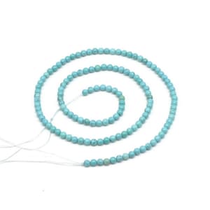 Round turquoise beads, natural howlite stone beads, 3mm 4mm 6mm 8mm 10mm 12mm big turquoise, gemstone loose beads, full strand, TQS20X0 image 6