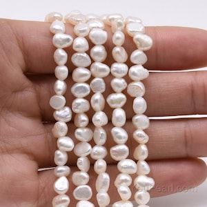 small nugget pearls, 3-4mm 4-5mm 5-6mm small pearls, 6-9mm center drilled pearls, white pearl natural freshwater pearls, fine pearl FN1X0-WS