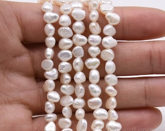 small nugget pearls, 3-4mm 4-5mm 5-6mm small pearls, 6-9mm center drilled pearls, white pearl natural freshwater pearls, fine pearl FN1X0-WS