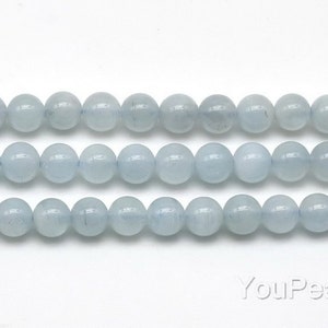 4mm 6mm 8mm aquamarine beads, blue gemstone round beads, A grade genuine aquamarine stone strand, loose gem stone round beads, AQM20X0