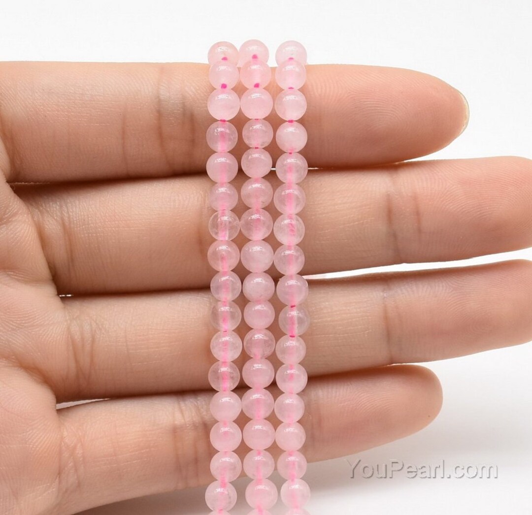 100 Perline Di Quarzo Rosa Rosa Naturale Da 6 Mm, Gemma Rosa, Pietre - Foto 13