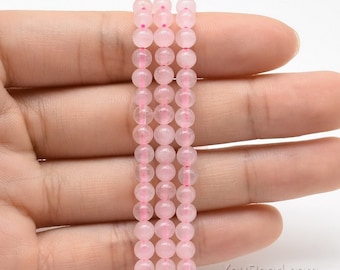 3mm 4mm 6mm 8mm 10mm 12mm rose quartz beads,genuine rose quartz stone, A grade gemstone round beads, pink quartz beads strand, RQZ20X0