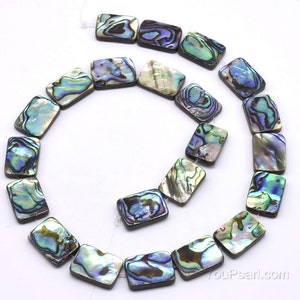 Abalone paua shell, 6x8mm 8x10mm 10x14mm 13x18mm rectangle shape abalone paua beads, natural multicolor paua beads strand, ABA101X