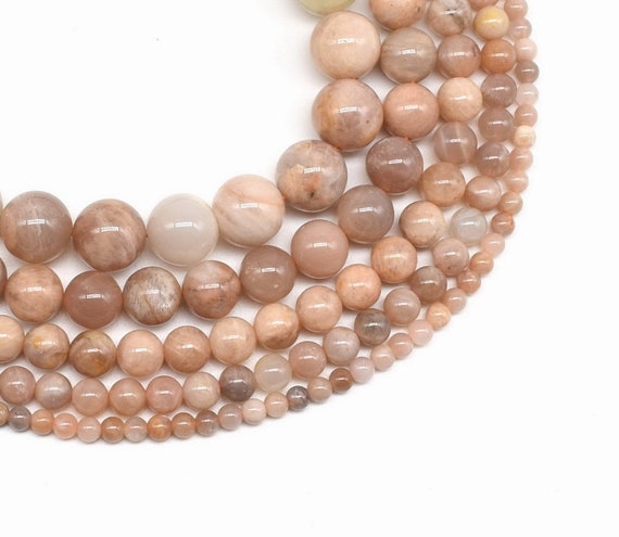 Orange Moonstone Beads, Peach Moonstone 4mm 6mm 8mm 10mm 12mm