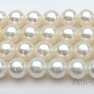 AAA round pearls, 7.5-8.5mm white round freshwater pearl beads, genuine fresh water pearls, thick nacre, lustrous top grade pearl, FR580-WS