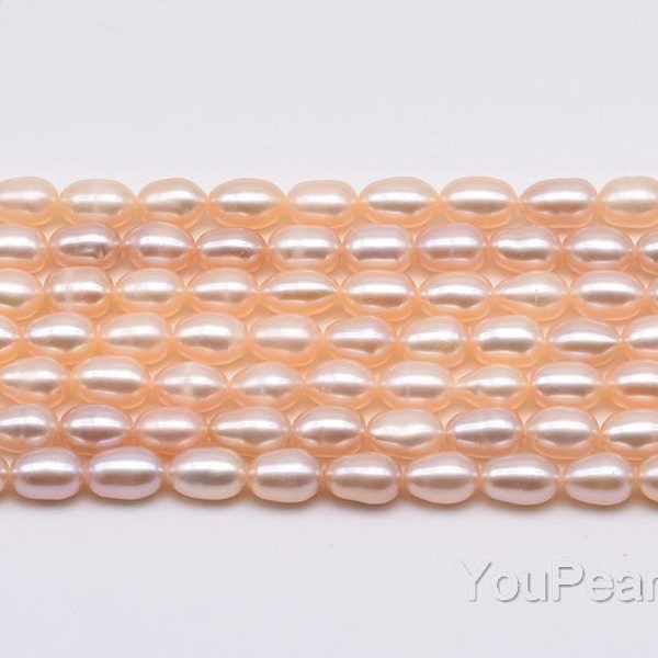 5-6mm natural pink pearl, freshwater rice pearl beads, natural color pink egg shape pearls for making neckalce, girls jewelry, FM400-XS
