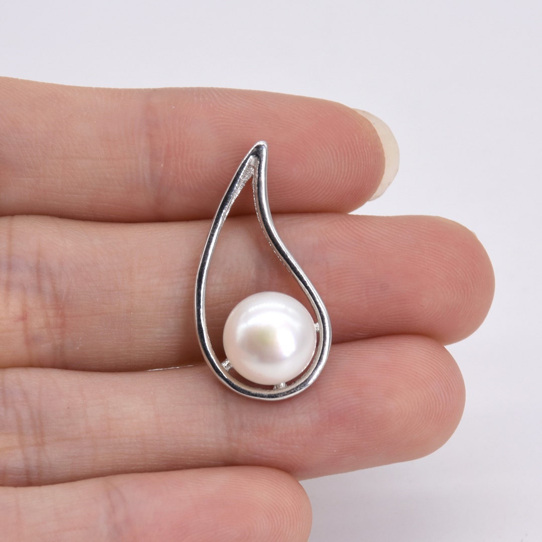 Sterling Silver White Opal & 9mm Freshwater Pearl Pendant main image 1