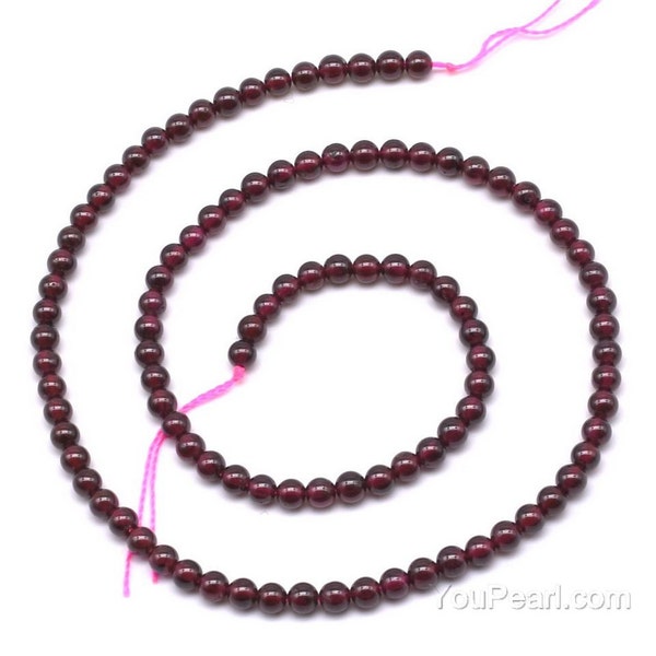 Garnet beads, 3mm 4mm 6mm 8mm smooth garnet beads, round beads, A grade gemstone beads strand, red stone loose beads, good quality, GNT20X0