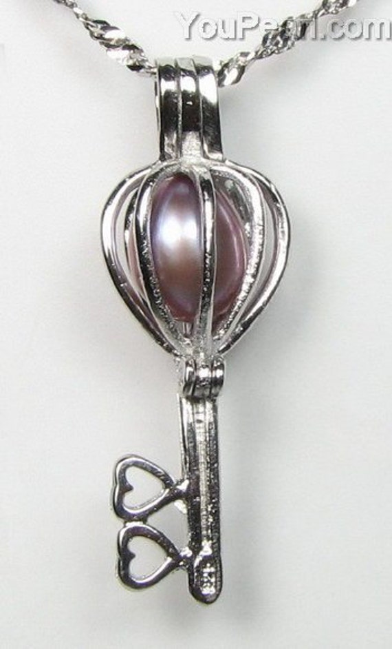 Contented Heart Locket Pearl Cage Pendant - Can Hold 5mm - 7mm Pearl