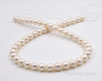 9-10mm off round pearls, white genuine loose pearl beads, thick nacre, fresh water pearl supply, large hole available, FR660-WS