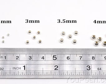 925 sterling sliver round bead, spacer bead, smooth ball bead, loose small round beads, 2mm 3mm 3.5mm 4mm available, 10 pcs, FD-BL