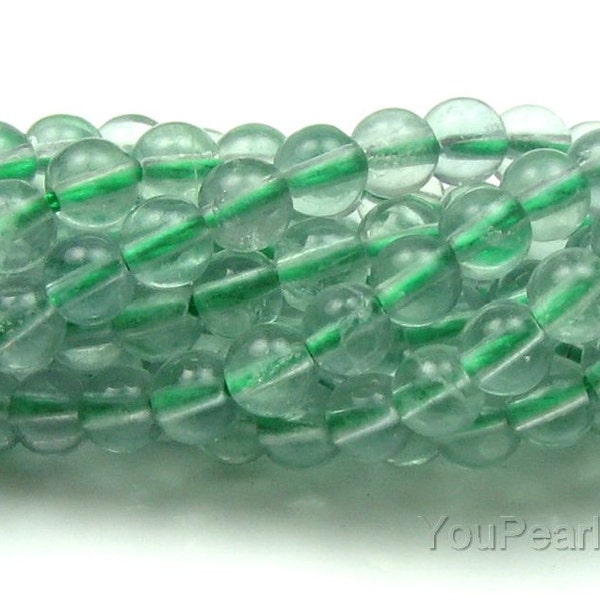 Green fluorite beads, 4mm round, natural stone beads, loose gemstone beads, smooth fluorite stone round beads, full strand, FLR2210