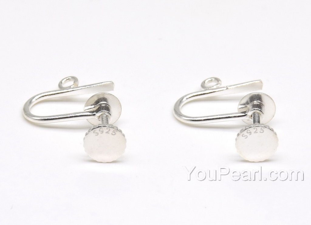 Clip on earring back for crystals*sterling silver 925*CLIPS 1 7x22