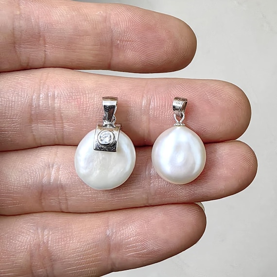 Ciondolo In Argento Sterling Massiccio 925 Con Perla D'acqua - Foto 9