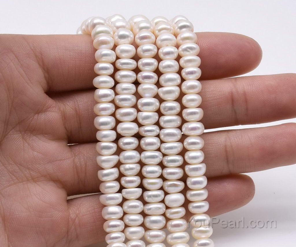 PearlsOnly? ?織りホワイト6? ?7?mm A品質淡水養殖パールセット Weave White 6 7mm A Qua 並行輸入品 6-7mm AA Quality Freshwater Cultured Pearl Set in White