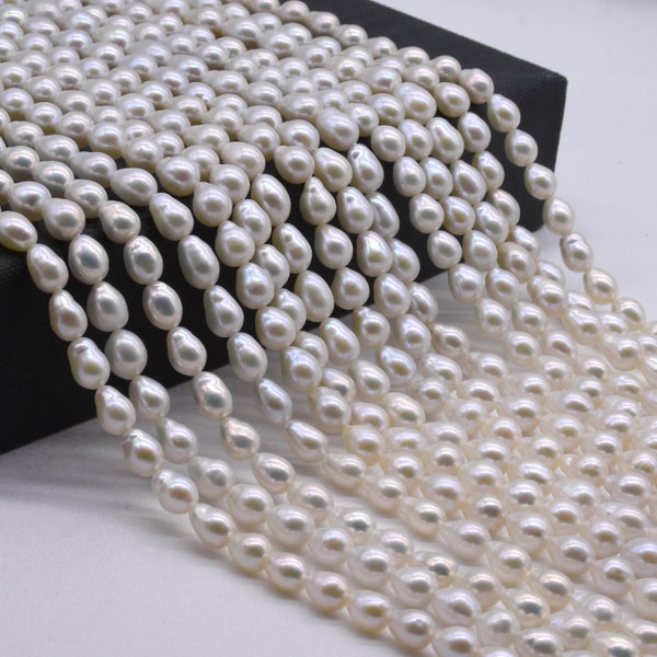 AA Teardrop Pearls, 6-7mm Nucleated Baroque Pearl, Genuine Freshwater Pearl Beads, Lustrous Smallest Baroque Quality Drop Pearls FQ823-WS