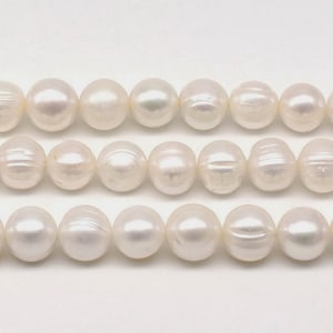 Genuine freshwater pearls, 12-13mm large white pearls, large hole available, natural big pearl beads for necklace, FQ820-WS image 1