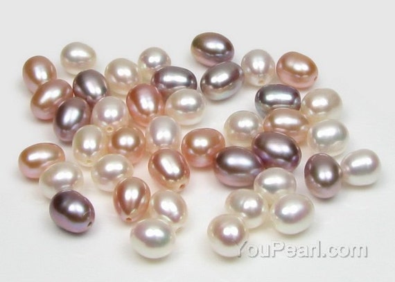 Natural Freshwater Pearl Beads Rice Shape Real Pearls Bead For