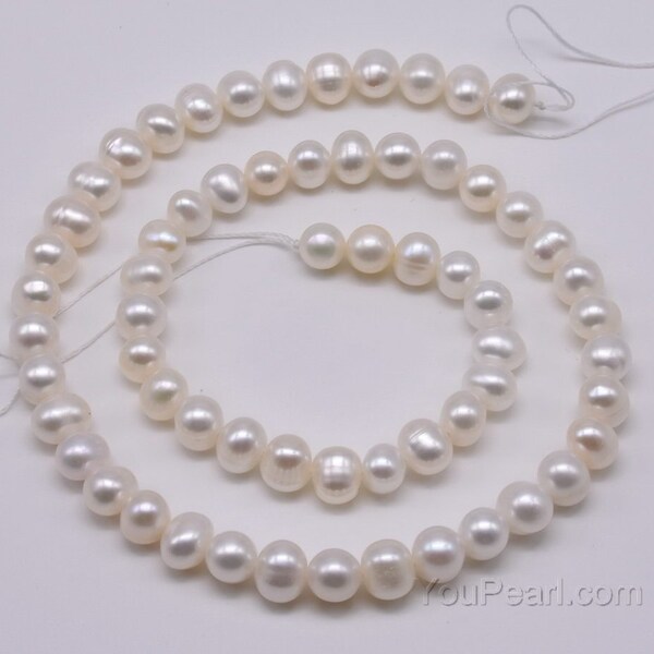 Peach Freshwater Pearl Beads – Off-Round 6.5-7mm, #66157, New With Tags