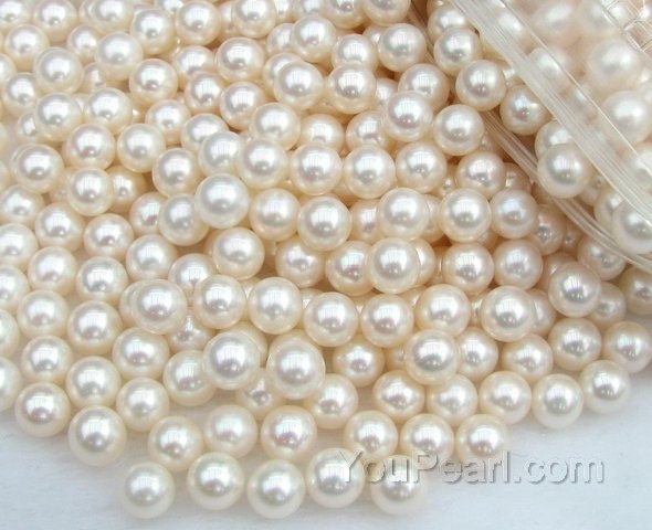 Half-Drilled Freshwater Pearls 2 to 7 MM Loose Half Drilled Pearls White Round