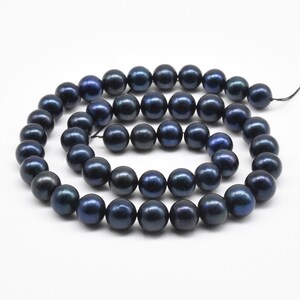 Round black pearls, AA+ 8.5-9.5mm dark peacock black round pearls, genuine freshwater pearl, lustrous quality real loose pearl bead FR680-BS