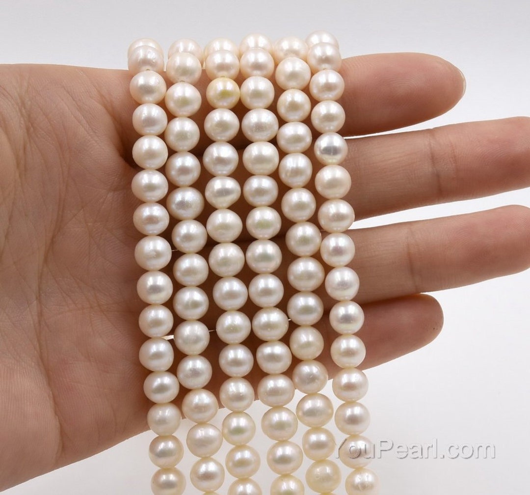 Hoccus Natural Freshwater Pearls Beads 100% Real Pearl Potato-Shaped Beads  for Jewelry Making DIY Necklace Earring Beading - (Color: White, Item