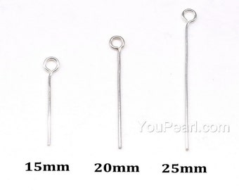 1000PCS Silver Tone Stainless Steel Eye Pins for Jewelry Making Findings DIY Crafts 20mmx0.6mm