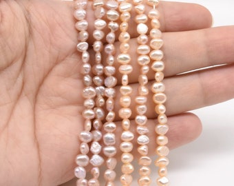 Small nugget pearls, 3-4mm small pearls, lavender pearl pink pearl peach pearl, center drilled natural freshwater pearls tiny pearl FN160-XS