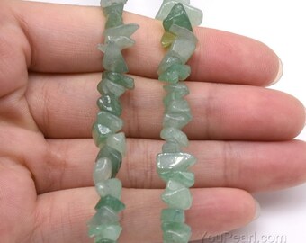 Aventurine beads, 5-7mm chips, irregular gemstone beads, green aventurine gem strand, genuine gem stone necklace, jewelry beads, AVT4010