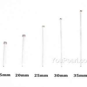 925 sterling silver head pin, long flat head pins, silver headpins jewelry finding, 15mm 20mm 25mm 30mm 35mm 40mm 45mm, 10 pcs, FD-HP